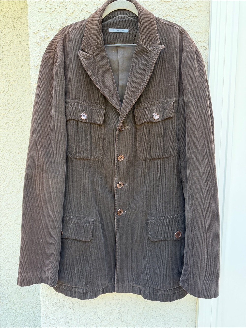 John Varvatos Men's Brown Corduroy Utility Blazer Sportcoat Size 52/L